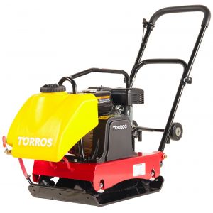Compacteur &agrave; plaque vibrante 15,5 kN - Avec r&eacute;servoir d'eau - Moteur essence 6,5ch - Plaque 55 x 42 cm Torros TPT1502W - Neuf