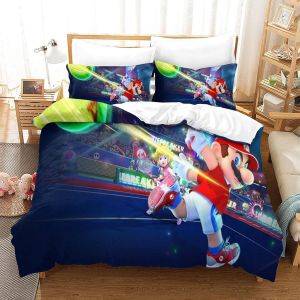 Super Mario Parure De Lit Pi&iquest;&iquest;Ces Avec Housse De Couette Imprim&iquest;&iquest;E En D Avec Fermeture &iquest;&iquest; Glissi&iquest;&iquest;Re, Microfibre Hypoallerg&iquest;&iquest;Nique Ultra Douce Pour Enfant - Neuf
