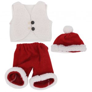 Ensemble 3 Pieces Pour Photographie De Bebe, Costume De Noel, Chapeau, Gilet Et Short, Costume De Pere Noel Pour Bebe (Chapeau, Gilet Et Short) - Neuf
