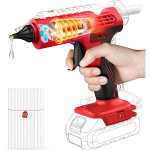 Chenquansarl-Pistolet À Colle 100w Sans Fil Compatible Pour Milwaukee M18 Batterie, Pistolet À Colle À Chauffage Rapide Avec 12 Bâtons De Colle Pcs Pour Le Bricolage Artisanat Et Réparations Rapides( - Neuf