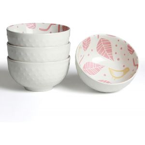 Lot De 4 Bols &Agrave; C&eacute;r&eacute;ales En Porcelaine-350 Ml-Bol &Agrave; Salade,Soupe Et Riz - Neuf