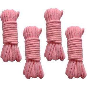 Nouvelhorizonstore-4 Rouleaux Corde En Coton Doux, &Eacute;paisseur 8 Mm Longueur 10 M, Cordon Torsad&eacute; &Eacute;pais Multifonctionnel, Pour Le Camping, Le Jardinage, Le Nautisme, Le Tir &Agrave; La Corde, Les Animaux, L&iquest;E - Neuf