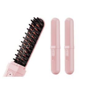 Lot De 2 Brosses Lissantes &Eacute;lectriques Avec Technologie Ionique N&eacute;gative Et Chargement Usb - Neuf
