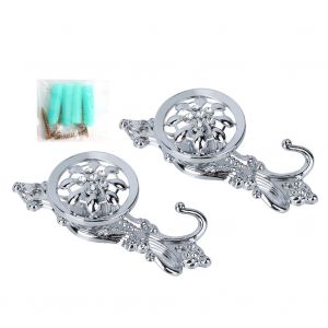Hjlian Lot De 2 Crochets Muraux Pour Rideaux En Alliage, Style Vintage, Haute Qualite, Decoration D'interieur (Argent) - Neuf