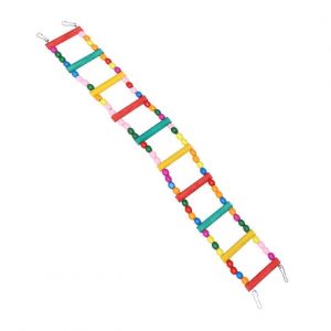 Echelle En Bois Pour Perroquets, Cadre D'escalade Pour Oiseaux, Jouet Pour Perroquet Avec Perles, S&ucirc;r Et Pratique Pour Les Petits Oiseaux Pour Explorer Et Jouer - Neuf
