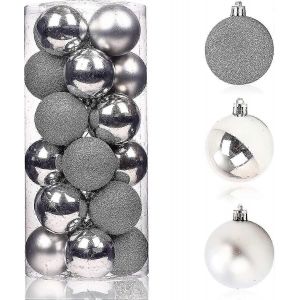 Boules de no&euml;l,24 Pi&egrave;ces de la D&eacute;coration de Boules de No&euml;l,Arbre de no&euml;l, Boule,Boules de no&euml;l Ornements d'Arbre de No&euml;l Boules de No&euml;l en Plastique Baub - Neuf