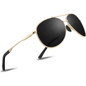 Lunettes De Soleil Homme Pilote Lunettes De Soleil Polarisées Pour Hommes Et Femmes Protection Style Classique Lunettes Ultralégères Verres Anti-Reflets Conduite Pêche Sports Avec Lunettes De Soleil - Neuf