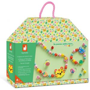 Kalanka-- 4 Bijoux En Bois À Créer Secret Jungle - Les Premiers Ateliers Bijoux - Création De Bijoux Diy - Kit Loisir Créatif Enfant - Apprentissage Motricité Fine Et Concentration U2013 Dès 4 Ans - - Neuf