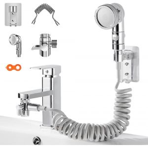 Pommeau Douche,Douchette Douche 3 Modes,Ensemble Pommeau Douche Economiseur deau Haute Pression,Pommeau de Douche de Robinet avec Tuyau Télescopique pour lavabo,douchette de salle de bain - Neuf