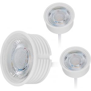 3x Module LED 3W Ultra Plat ø50x22 mm pour Spot de Plafond & Encastrable,Blanc chaud 3000K,320lm,38°,230V,Remplace Lampe GU10 MR16 - Neuf