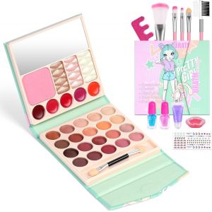 TIANYI-Maquillage Enfant Jouet Filles, Kit de Lavable Maquillage Jouet pour Fille, Sûr, Non Toxique, Cadeau de Noël Anniversaire - Neuf