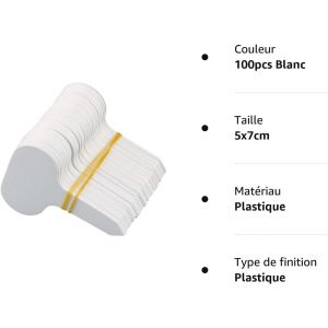 &Eacute;tiquettes De Jardin Blanches En Plastique Pour Plantes Aromatiques, 5 X 7 Cm, 100 Pi&egrave;ces (Blanches) - Neuf