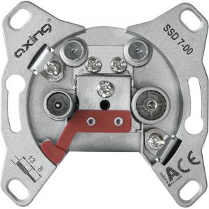 SSD 7-00 Twin prise murale terminale 4 Sorties TV Radio 2x SAT pour syst&egrave;me satellite avec commutateur multiple - Neuf