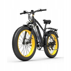 Velo Electrique Lankeleisi Xc4000 Autonomie 120km 50km/H Moteur 1000w Shimano 7 Vitesses Batterie 48v17.5ah Avec Amortisseurs Avant Freins À Disque 26 Pouces Vtt Fat Bike Vae - Jaune - Neuf
