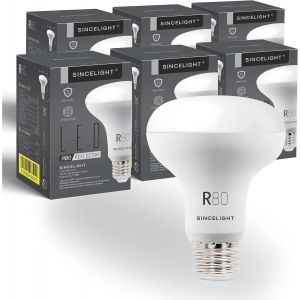 Led 10w Ampoules &Agrave; Spot Avec Culot E27, R&eacute;flecteur De Lumi&egrave;re Douce R80 Avec Diffuseur Laiteux, Blanc Neutre 4000k, Couleur Riche Ra&iquest;92, Paquet De 6. - Neuf