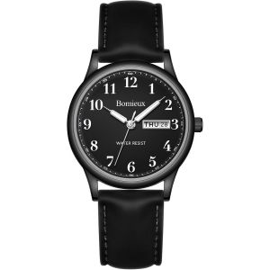 Montre Analogique À Quartz Pour Homme Avec Bracelet En Cuir,3 Aiguilles,Date,Étanche 3 Atm,Gros Chiffres,Idée De Cadeau Pour Un Amis.[J820] - Neuf