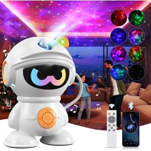 Projecteur Ciel Etoile Avec Musique, Projecteur Led Galaxy Au Design Baseball Avec Nébuleuse Et Étoile, L'éclairage D'ambiance Veilleuse Enfant Meilleur Cadeau Pour Les Enfants (Orange) - Neuf