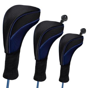 Lot De 3 Couvre-Têtes De Golf Pour Bois De Parcours, Hybrides, Driver, Manche Long, En Maille, Interchangeables - Neuf