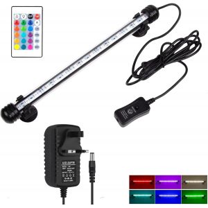 Meimie-Lampe Led Submersible Rvb Pour Aquarium-Lumière Changeante De Couleur-Étanche-Fonctionmémoire-Intensité Variable-16 Couleurs-4modes-38,1 Cm-Coloré - Neuf
