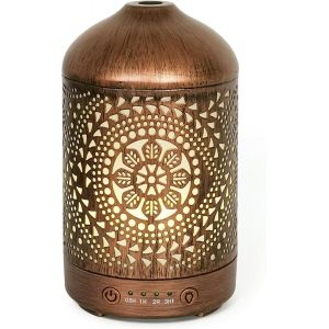 Diffuseur D'huiles Essentielles Diffuseur En M&eacute;tal 100 Ml Minuteries Veilleuses Et Fonction D'arr&ecirc;t Automatique Humidificateur De Bureau &Agrave; Domicile Diffuseurs D'aromath&eacute;rapie - Neuf