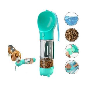 Distributeur De Nourriture Portable 4 En 1 Pour Animaux- Bouteille D'eau, Distributeur De Nourriture, Ramasse-Crottes Et Sacs Pour Chiens Et Chats ¿ Idéal Pour Les Voyages Et Les Aventures En Plein Air - Neuf