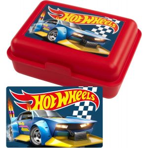 KAL-Hot Wheels - Blue Car - Boîte À Déjeuner Avec Cloison - Rouge - Neuf
