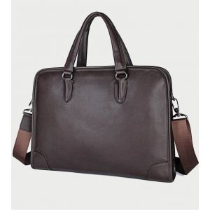 Sac MessGrass en cuir véritable pour homme,sac à main en cuir de vachette pour ordinateur portable 14 ",étui à bombes d'affaires,fourre-tout PC 03,sac d'affaires pour homme - Coffee - Neuf