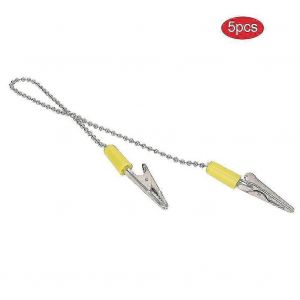 5pcs laboratoire dentaire bavoir clip porte-serviette avec chaîne à billes en acier flexible fournitures de dentisteJaune - Neuf