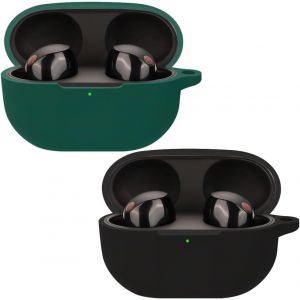 Case Silicone Compatible avec WF-1000XM5, [Prend en Charge la Charge sans Fil] [&Eacute;tui de Protection Antichoc] [Mousqueton] -Mignon Dessin anim&eacute; 3D-Black Green - Neuf