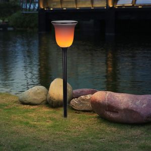 Hjlian Lampe Torche Solaire A Led Sur Piquet, Impermeable, Eclairage D'exterieur, Marche/Arret Automatique, Pour Patio, Jardin, Allee, Cour - Neuf