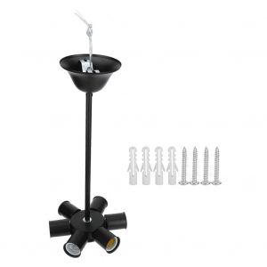 HJLIAN Lustre rustique E27 a 6 tetes, lampe suspendue pour bar, salon, 220 V - Neuf