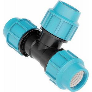 Tuyau d'eau pp connecteur en T avec trois sorties femelles (3 x 25mm) | Connecteur de serrage pour tuyaux en PE - Neuf