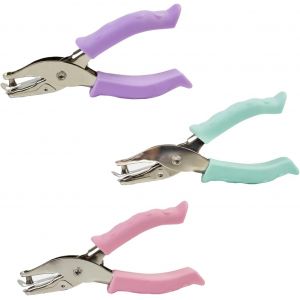 ChenQuanSarl-Jimkply Lot De 3 Perforatrices À Main En Métal Avec Poignée Souple - Perforatrice À Trou Unique - Trou Circulaire De 6 Mm - Pour Papier, Cartes, Cuir, Tags, Artisanat, Bureau Et École - Neuf