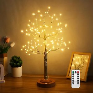 Arbre Lumineux À 108 Led Pour Intérieur-8 Modes-Blanc Chaud-Avec Télécommande-Alimentation Par Usb/Piles-Branches Réglables-Décoration De Noël - Neuf
