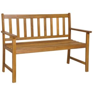 Banc De Jardin 122 X 56,5 X 86 Cm Charge 360 Kg Design Rustique En Bois D'acacia Naturel Helloshop26 20_0010545 - Neuf