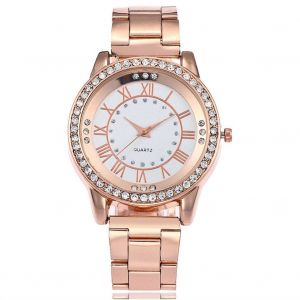 Montre-Bracelet A Bande D'acier, Montre Tendance, Montre A Quartz, Montre De Loisirs (Or Rose Et Blanc) - Neuf
