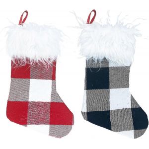 2 pi&egrave;ces bas de No&euml;l,bas de d&eacute;coration de No&euml;l,bas de chemin&eacute;e,25,5 cm,No&euml;l - Neuf