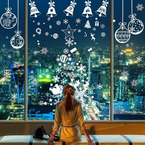 398pcs Autocollants De Fenêtre De Noël,Autocollants De Fenêtre De Flocons De Neige De Noël,Fenêtre De Noël Autocollants Statiques En Pvc Ornement Bricolage Fournitures De Fête - Neuf