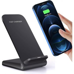 Wireless Charger 15w Fast Induction Charger Stand For Samsung Galaxy S25/S24 Ultra/S23 Fe/S22/S21/S20/S9, Iphone 16/15/14/13/12/11 Pro Max, Google Pixel 9/9 Pro/8 - Neuf