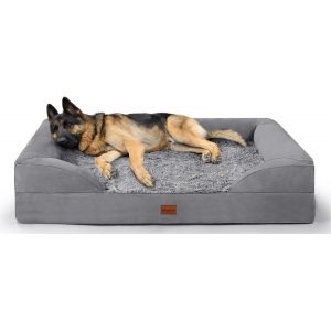 Panier Chien Grande Taille Xl 9,5 Cm &Eacute;pais, Grand Canap&eacute; Chien Orthopedique Avec Bordure & Matelas 28d En Mousse Crat&egrave;re, Doublure Imperm&eacute;able, Housse Lavable - Neuf