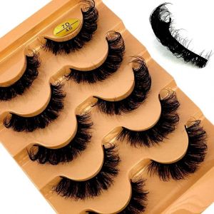 Faux Cils Naturels 3d En Forme D'?Il De Chat,Courbure En D,Moelleux,Doux,Croisés,Manga,Fissuraminants,Py,Extension De Cils Naturels,Maquillage,5 Paires--5pairs7d46 - Neuf
