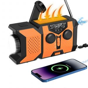 D'urgence alertes Météorologiques de la NOAA Radio AM/FM / ondes courtes de Banque de Puissance d'USB 5000mAh Batterie Solaire Et à Manivelle LED Alarme de SOS - Neuf