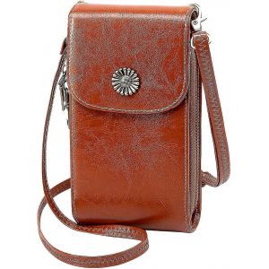 Sac de t&eacute;l&eacute;phone portable en cuir pour femmes Petit sac de t&eacute;l&eacute;phone crossbody avec porte-carte et fermeture &agrave; glissi&egrave;re, pochette de portefeuille de t&eacute;l&eacute;phone pour femmes avec bandouli&egrave;re r&eacute;glable lo - Neuf