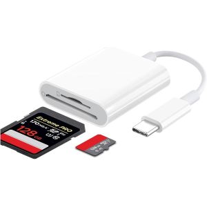 USB C SD Card Reader, 2 in 1 SD Card Reader for Micro SD/SD, USB-C Micro SD/TF Adapter, SD Memory Card Adapter Compatible with i-Phone 15/16, SD Card Reader for Android MacBook - Neuf