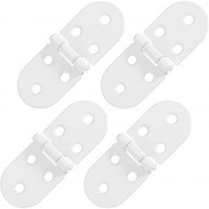 Charni&egrave;re de Table Pliante, Lot de 4 Charni&egrave;res en Fer &agrave; 270 Degr&eacute;s avec Bord Arrondi pour Table de Machine &agrave; Coudre, Plateau de Service (Blanc, 3,2 x 1,2 Pouces) - Neuf