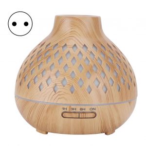 400ml Diffuseur d'air à grain de bois clair Humidificateur d'arôme électrique avec lampe de nuit ambiante 100240VEU Plug - Neuf