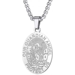 Kal-Collier Saint Christophe Avec Pendentif Saint Michel George Barbara Pour Homme Et Femme Le Sceau Des Sept Archanges Médaille Religieuse Médaille Disque Bijoux Cadeau Chrétien - Neuf