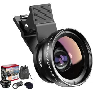 Objectif Telephone Portable Universels, 2 En 1 Objectif Pour T&eacute;l&eacute;phone, Macro 12,5 X, Objectif Grand Angle 0,45x, Macro Lens, Pour La Plupart Des Smartphones (M-0.45x) - Neuf