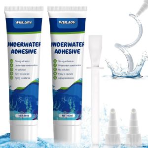 Colle Aquarium,Colle Silicone Transparente,Colle Pour Liner Piscine,Joint D'&eacute;tanch&eacute;it&eacute; En Silicone Pour Aquariums,Salles De Bains,Cuisines,Piscines-60ml*2 - Neuf