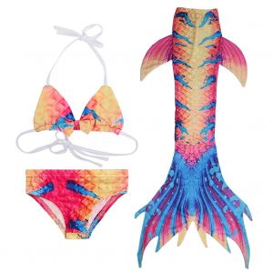 Maillot De Bain Trois Pieces Pour Filles, Bikini Sea Maid, Maillot De Bain Creatif Pour Enfants Avec Queue De Poisson (110) - Neuf